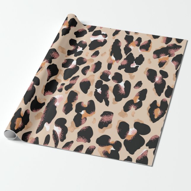 Papel De Presente Padrão sem falhas de impressão leopardo (Desenrolado)