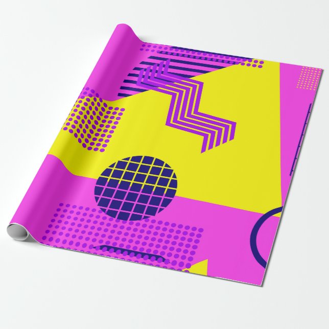 Papel De Presente Padrão sem soldadura, formas geométricas no  (Desenrolado)