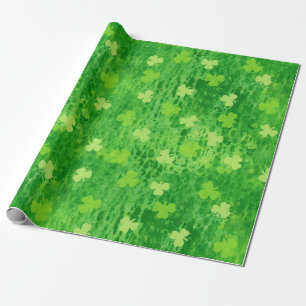 Papel De Presente Padrão Shamrock - Vestido Irlandês - Papel De Enro