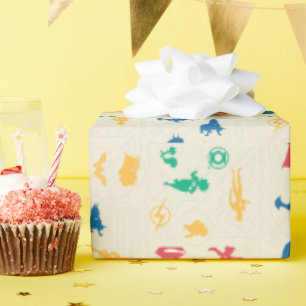 Papel De Presente Padrão Silhouette da Liga Super-Animais e Justiça