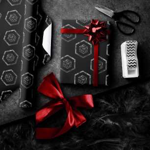 Papel De Presente Padrão Silver D20   Tabletop Role Player Dice PNP