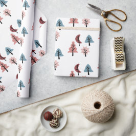 Papel De Presente Padrão Simples de Árvore de Natal Pastel Feriado