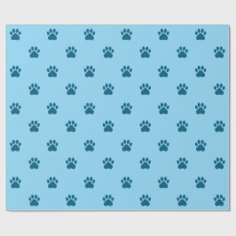 Papel De Presente Padrão Simples de Pegada de Pata