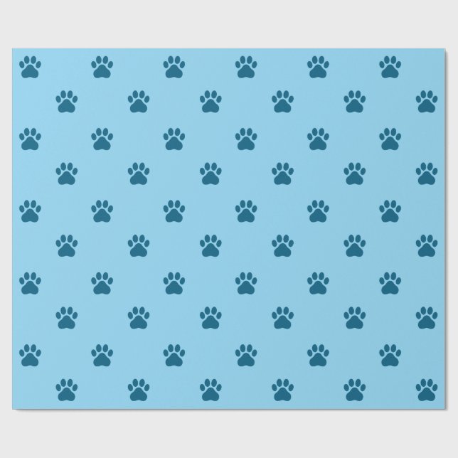 Papel De Presente Padrão Simples de Pegada de Pata (Aberto)