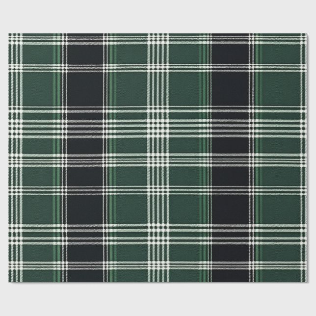 Papel De Presente Padrão Simples de Xadrez Escocês Clássico Verde Fé (Aberto)