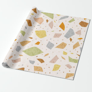 Papel De Presente Padrão Terrazzo Colorido Texturizado Granulado de