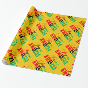 Papel De Presente Padrão Tipográfico Joyous Kwanzaa Colors