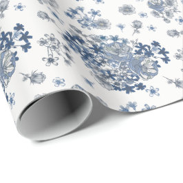Papel De Presente Padrão Toile-De-Jouy Casamento