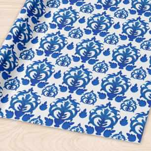 Papel De Presente Padrão Toile Francês Azul