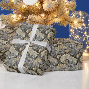 Papel De Presente Padrão tortuoso de ouro de Natal festivo