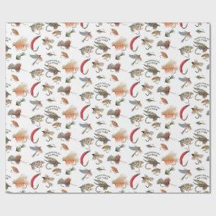 Papel De Presente Padrão tradicional de mosca para amarradores