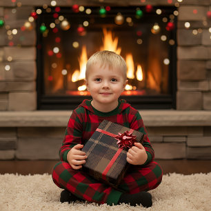 Papel De Presente Padrão Tradicional de Tartan