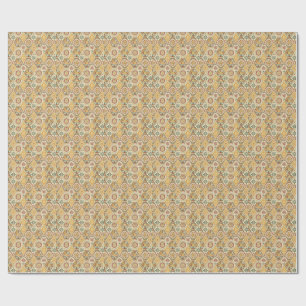 Papel De Presente Padrão Tradicional Floral Mediterrâneo Majólica