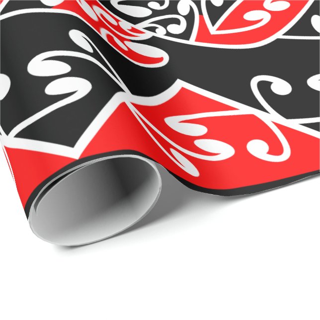 Papel De Presente Padrão Tradicional Maori Koru Kowhaiwhai (Ponta do rolo)