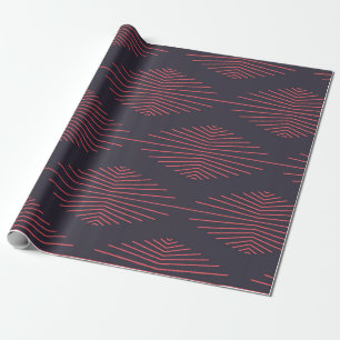 Papel De Presente Padrão tradicional, simples, vermelho, com linhas