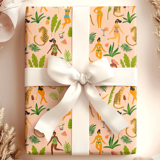 Papel De Presente Padrão Tribal da Selva Africana de Leopard Cat (Criador carregado)