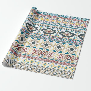 Papel De Presente padrão tribal étnico motivos índios americanos ast