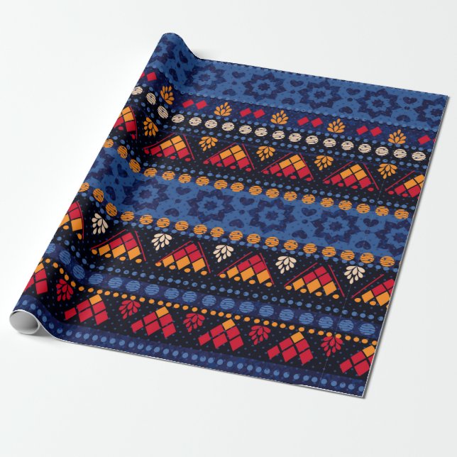 Papel De Presente Padrão tribal perfeito. (Desenrolado)
