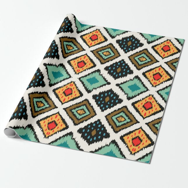 Papel De Presente Padrão tribal sem descontinuidades em estilhaços n (Desenrolado)