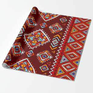 Papel De Presente Padrão tribal tradicional em estilo étnico