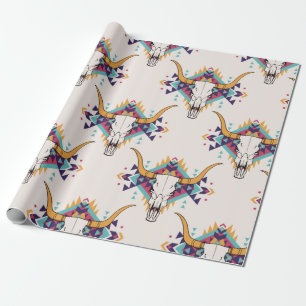 Papel De Presente padrão tribal vintage sem descontinuidades com cr