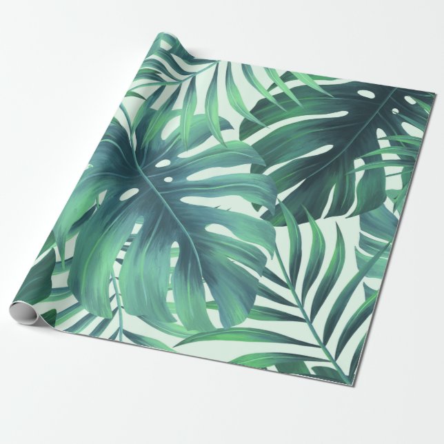 Papel De Presente Padrão tropical (Desenrolado)