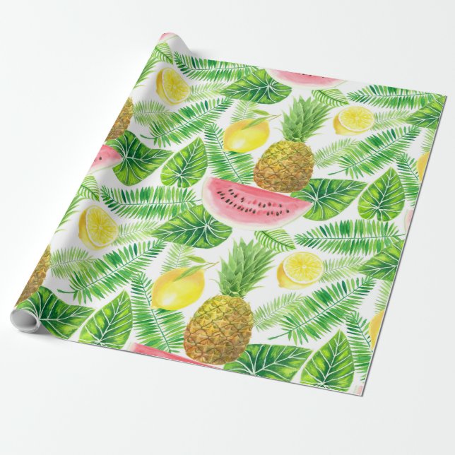 Papel De Presente Padrão tropical (Desenrolado)