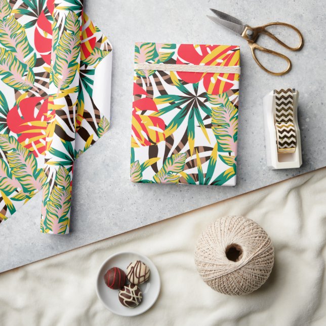 Papel De Presente Padrão tropical brilhante (Artesanato)