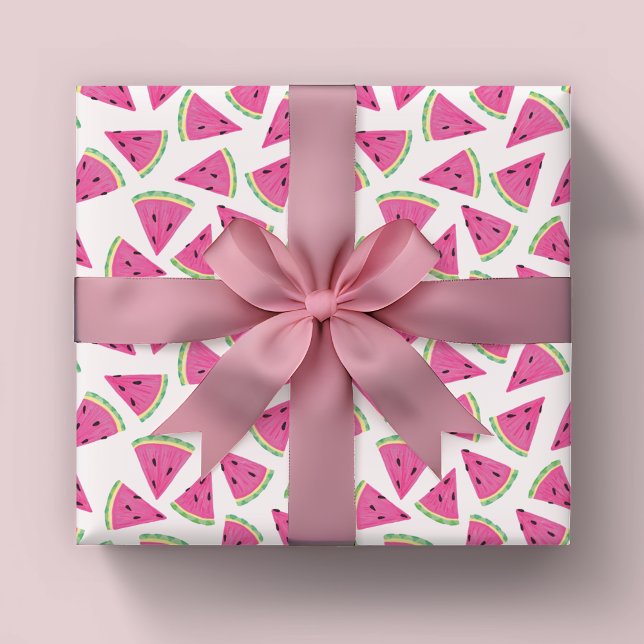 Papel De Presente Padrão Tropical de Melancia (Tropical fruit watermelon summer wrapping paper rolls)