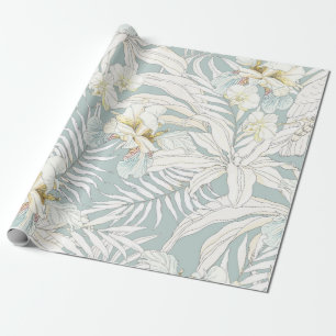 Papel De Presente Padrão tropical sem costura com flores Orquídea, F