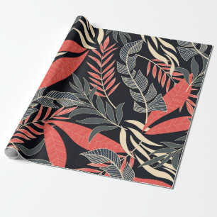 Papel De Presente Padrão tropical sem costura de Verão com amarelo v