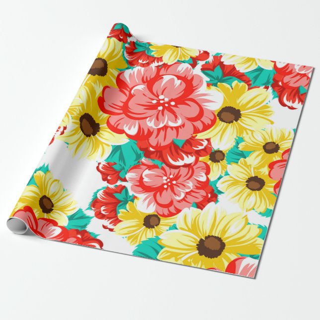 Papel De Presente padrão uniforme de abstrato elegância com bac flor (Desenrolado)
