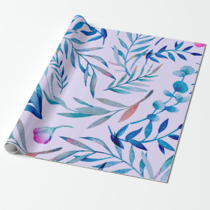 Papel De Presente Padrão uniforme de aquarela. Ornamento botânico. L