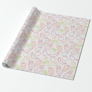 Papel De Presente padrão uniforme de fruta   Padrão da superfície