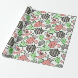 Papel De Presente padrão uniforme de fruta padrão da superfície