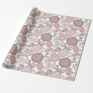 Papel De Presente padrão uniforme de fruta   Padrão de superfície