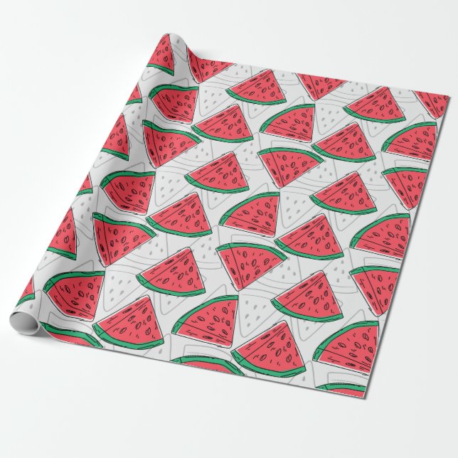 Papel De Presente padrão uniforme de fruta | Padrão de superfície de (Desenrolado)