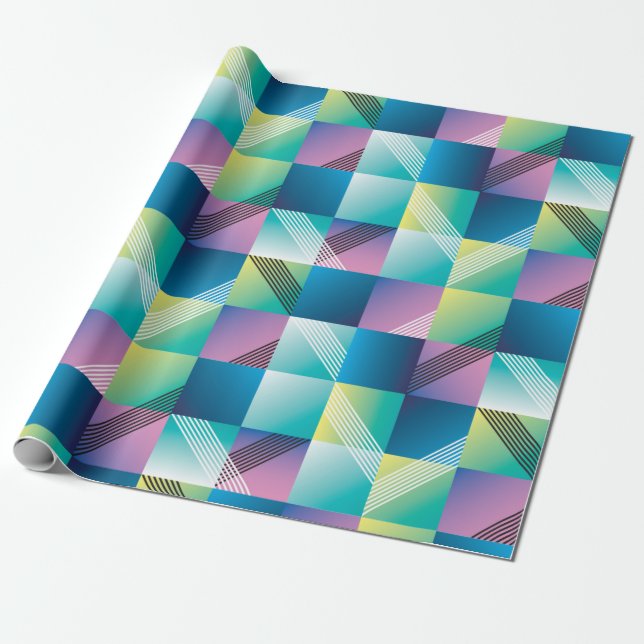 Papel De Presente padrão uniforme de geometria abstrato (Desenrolado)