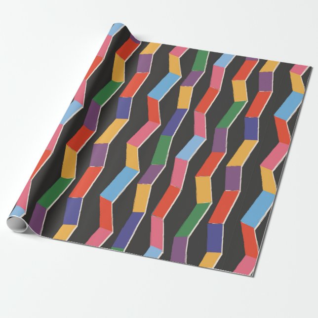 Papel De Presente Padrão uniforme do arco-íris de abstrato zag, pai  (Desenrolado)