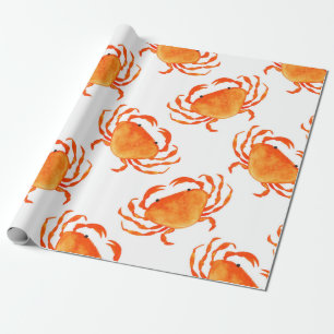 Papel De Presente Padrão uniforme dos caranguejos laranja