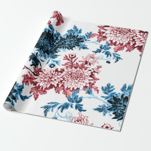 Papel De Presente Padrão uniforme floral de aquarela em fundo branco