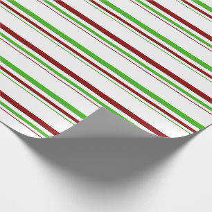 Papel De Presente Padrão Verde, Branco, Vermelho Colorido Estilo de 