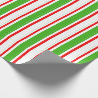 Papel De Presente Padrão Verde, Branco, Vermelho Striped/Links