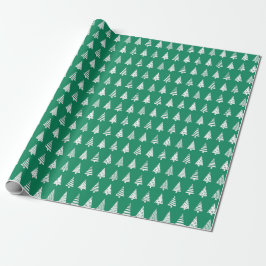 Papel De Presente Padrão verde das árvores de Natal