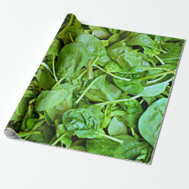 Papel De Presente Padrão verde fresco de salada de espinafres