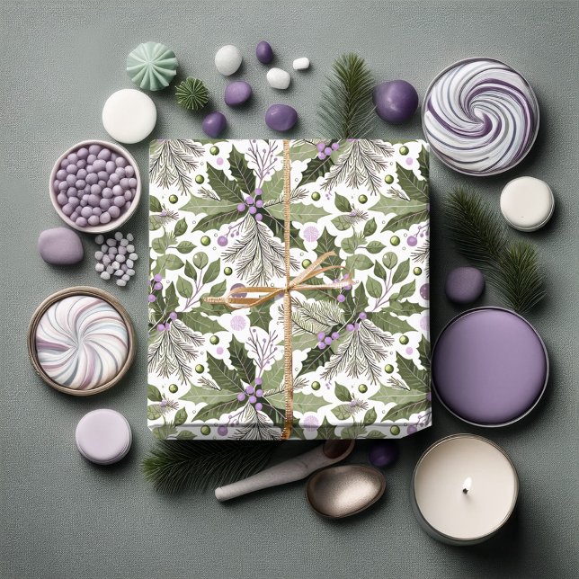 Papel De Presente Padrão Verde Roxo#17 ID1009 (Criador carregado)