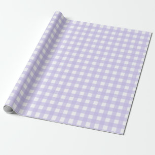 Papel De Presente Padrão Verificado de Gingham Clássico de Lavanda S