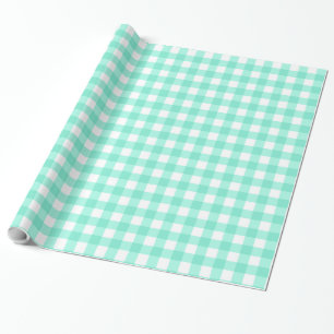 Papel De Presente Padrão Verificado de Gingham Clássico Minint Ver
