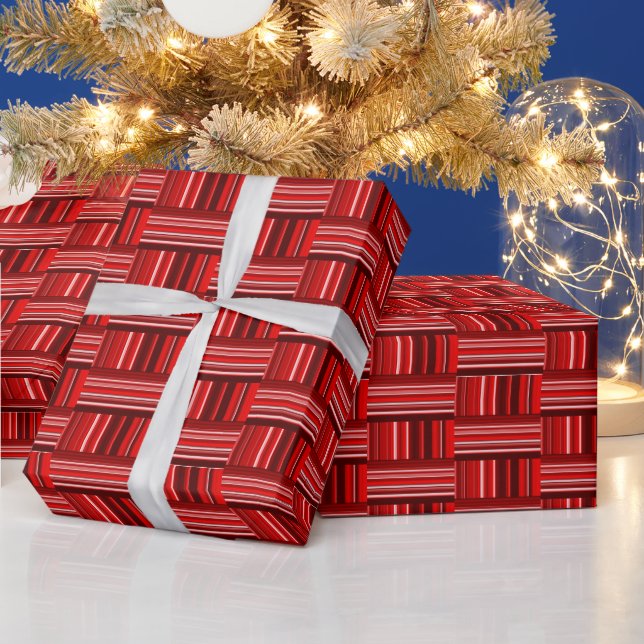 Papel De Presente Padrão Vermelho Único (Feriados)