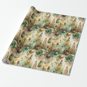 Papel De Presente Padrão Vintage de Garrafas Apóticas (3)